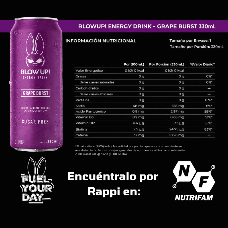 Blow Up! Energy Drink 330ml - Grape Burst — foto 2