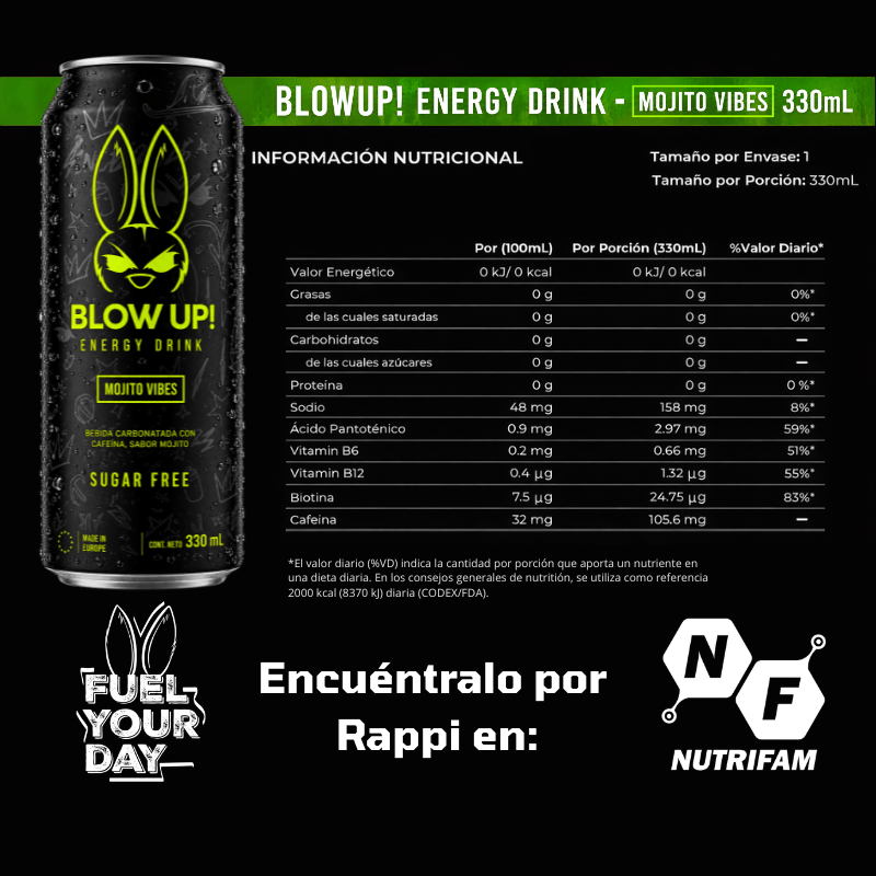 Blow Up! Energy Drink 330ml - Mojito Vibes — foto 2