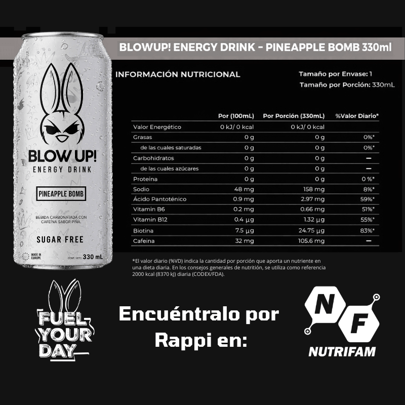 Blow Up! Energy Drink 330ml - Pineapple Bomb — foto 2