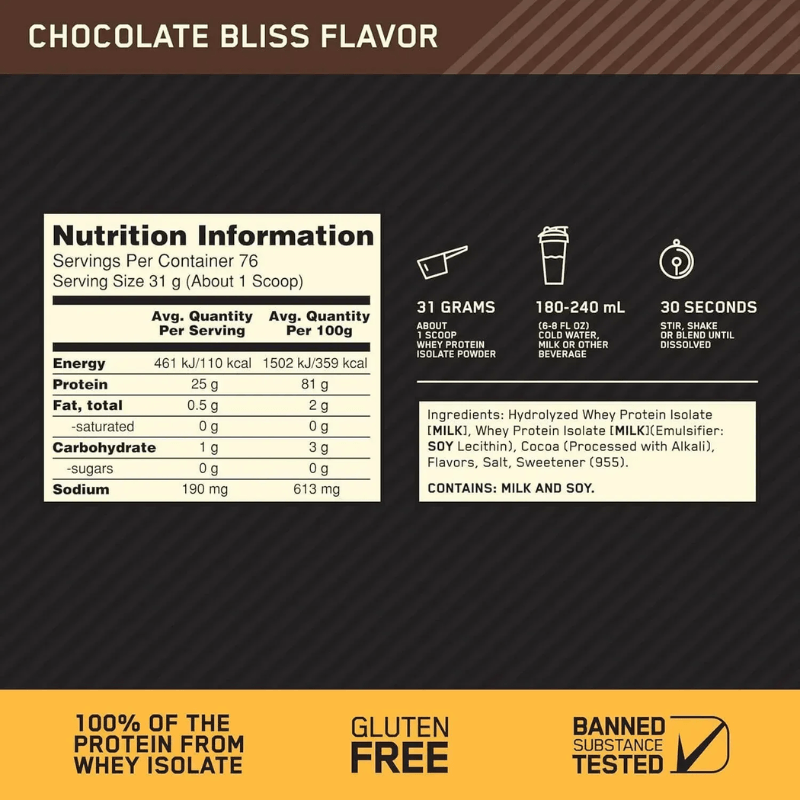 Gold Standard Whey Isolate 5 Lb - Chocolate — foto 3