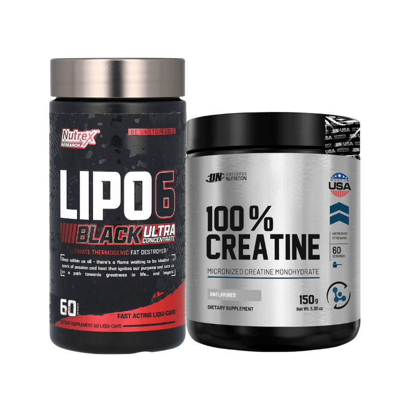 Lipo 6 Black (60 Serv.) + Creatina UN 150g (60 Serv.)