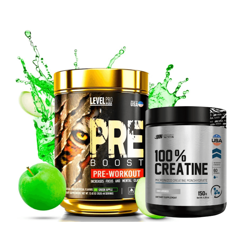 Pre Entreno Pre Boost Level Pro (44 Serv.) + Creatina UN 150g (60 Serv.)
