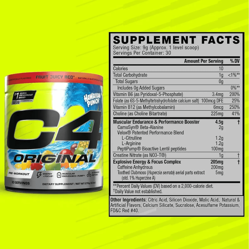 Pre Entreno C4 Original (30 Serv.) - Hawaiian Punch — foto 2